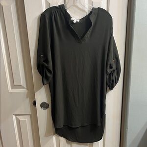 Women's Black V-Neck Blouse